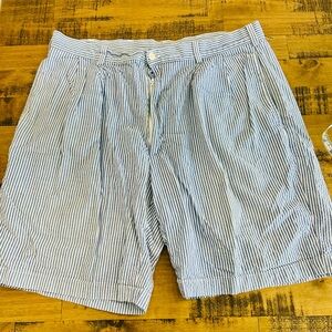 Men's Blue Seersucker Shorts Size 38